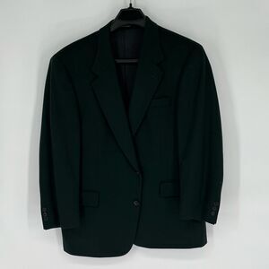 FERRINI Blazer Mens Size 44R Dark Green Sport Coat Wool Cashmere Single Breasted